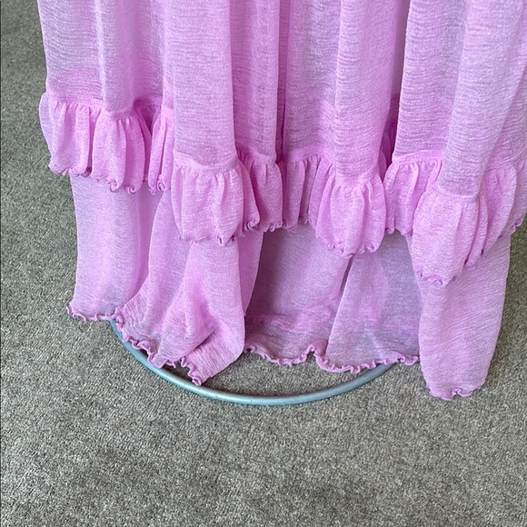 Pink Ruffled Maxi Dress - Picture 6 of 9